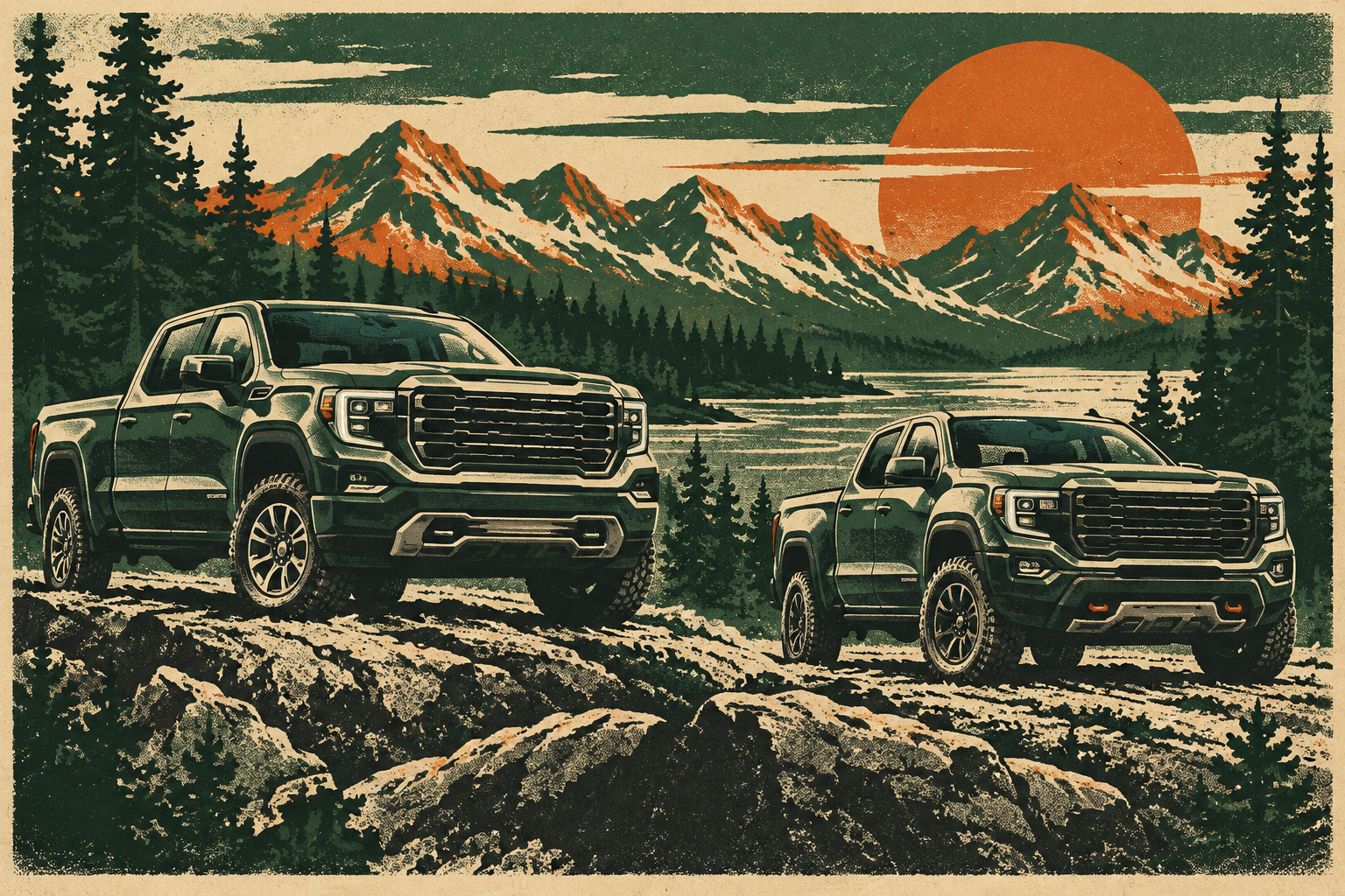 GMC page-specific retro artwork