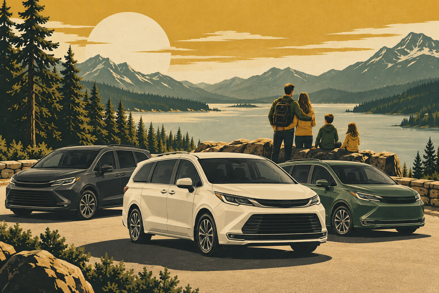 Minivans page-specific retro artwork