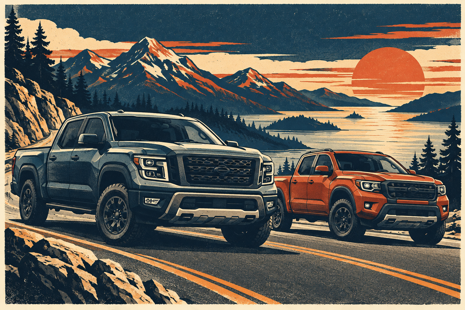 Nissan page-specific retro artwork