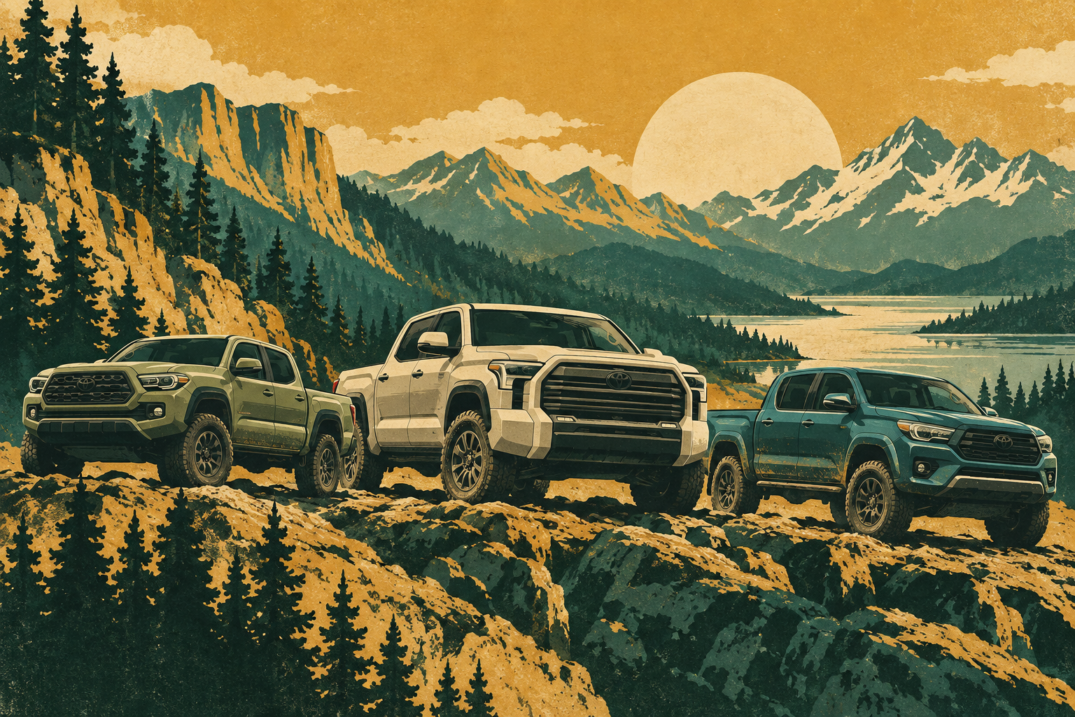 Toyota page-specific retro artwork
