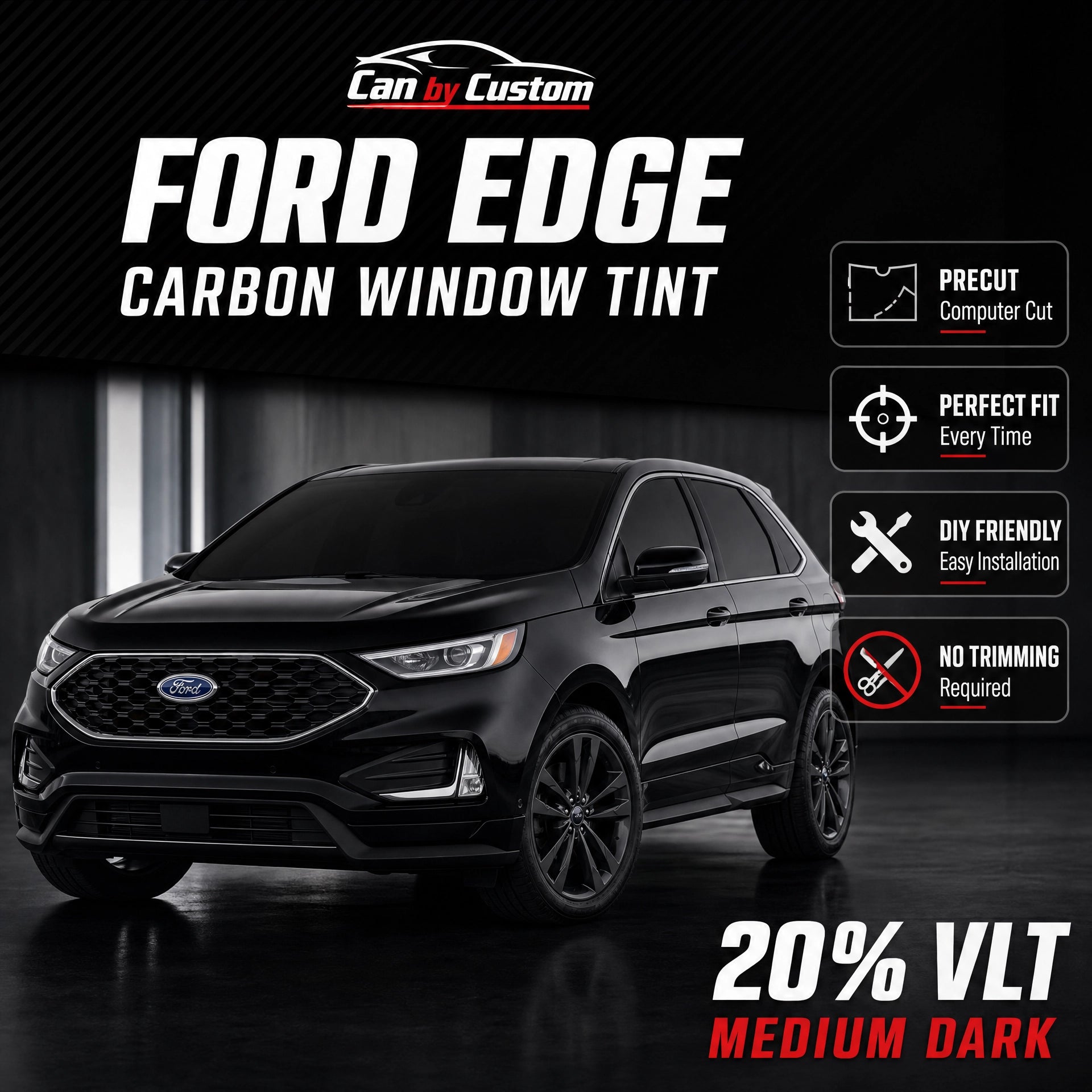 2017-2023 Ford Edge All Sides + Rear Window Carbon Tint Kit