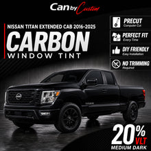 2016-2025 Nissan Titan Extended Cab All Sides + Rear Window carbon tint hero vehicle