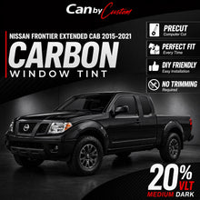 2015-2021 Nissan Frontier Extended Cab Rear Windows carbon tint hero vehicle