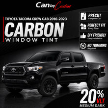 2016-2023 Toyota Tacoma Crew Cab Side Windows carbon tint hero vehicle