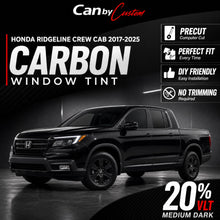 2017-2025 Honda Ridgeline Crew Cab Side Windows carbon tint hero vehicle