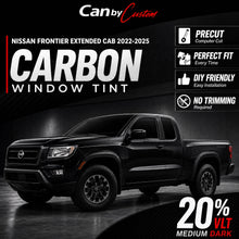 2022-2025 Nissan Frontier Extended Cab Rear Windshield carbon tint hero vehicle