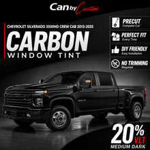 2015-2025 Chevrolet Silverado 3500HD Crew Cab Rear Windows carbon tint hero vehicle