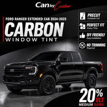 2024-2025 Ford Ranger Extended Cab Side Windows carbon tint hero vehicle