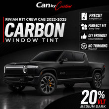 2022-2025 Rivian R1T Crew Cab Side Windows carbon tint hero vehicle