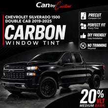 2019-2025 Chevrolet Silverado 1500 Double Cab Rear Windows carbon tint hero vehicle
