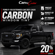 2021-2025 Ford F-150 Extended Cab Side Windows carbon tint hero vehicle