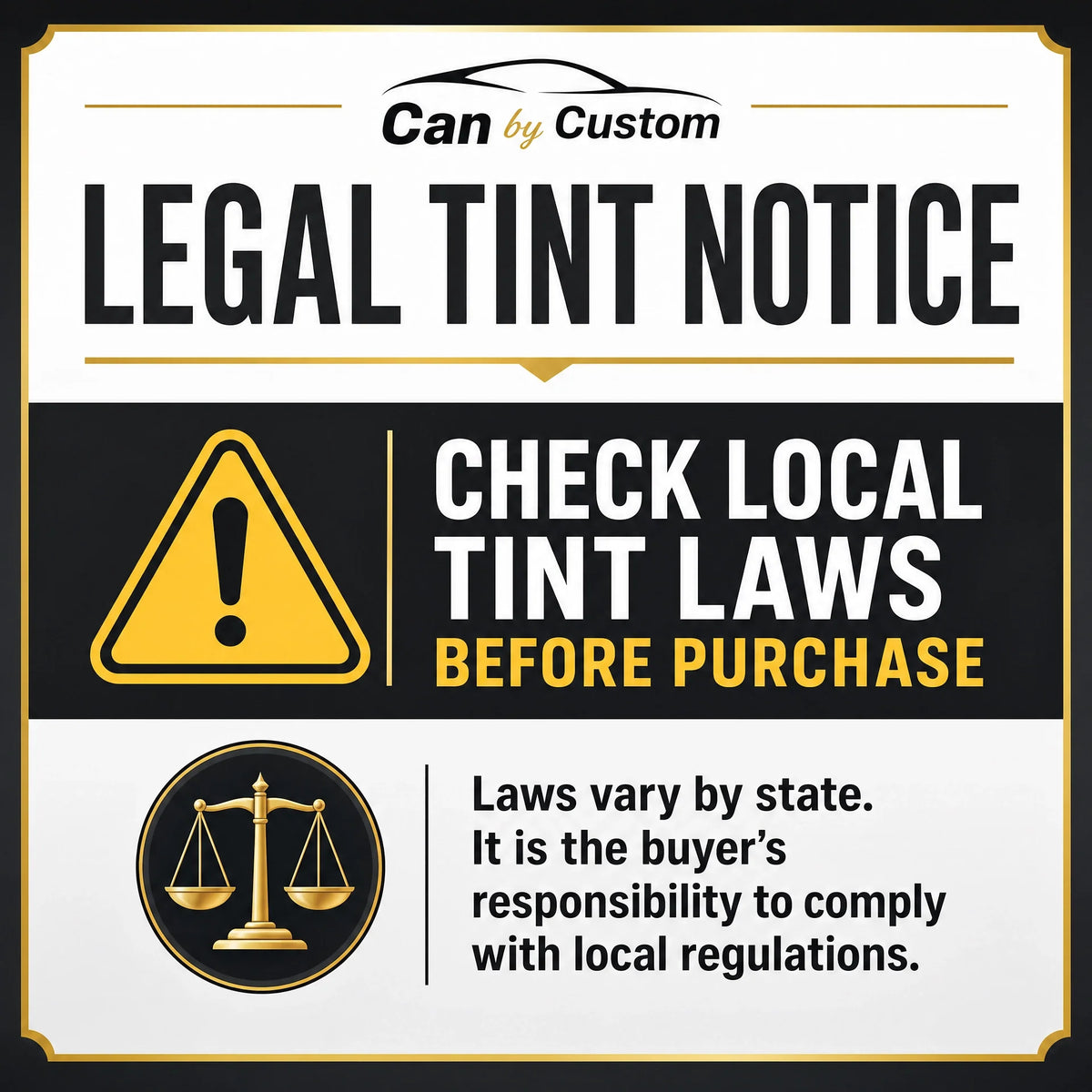 Window tint legal notice