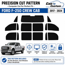 2024-2025 Ford F-250 Super Duty Crew Cab All Sides + Rear Window Carbon Tint Kit