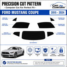 2017-2021 Ford Mustang Coupe All Sides + Rear Window Carbon Tint Kit