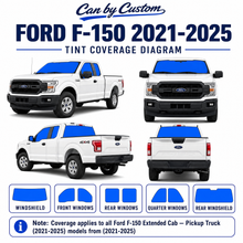 2017-2025 Ford F-150 Extended Cab All Sides + Rear Window Carbon Tint Kit