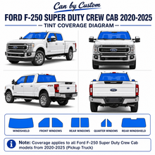 2024-2025 Ford F-250 Super Duty Crew Cab All Sides + Rear Window Carbon Tint Kit