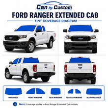 2019-2022 Ford Ranger Extended Cab All Sides + Rear Window Carbon Tint Kit