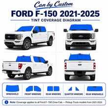 tint coverage diagram  Ford F-150 Crew Cab — Pickup Truck